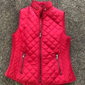 Red quilted vest